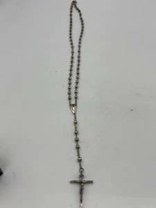 Bellissimo Rosario Sterling 19" di Dean Perline scanalate 2 pz Crocifisso - Foto 1 di 9