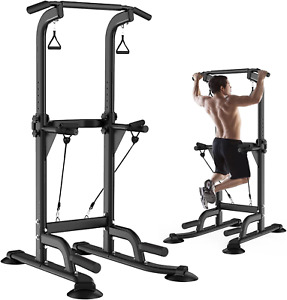 Power Tower Dip Station Pull-up Bar - Home Gym, Adjustable, Easy Install