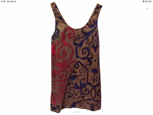 Abito Versace seta paillettes UK8 ottime condizioni