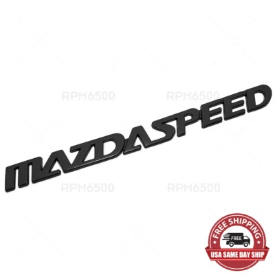 For Mazda Mazdaspeed Rear Nameplate Badge Logo Car Emblem Decorate Sport Black - Image 1 of 4