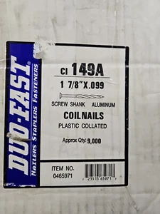 Duo-Fast 0° CI149A Plastic Collated Coil Siding Nails 1-7/8” x .099 (9000) Alum - Picture 1 of 2