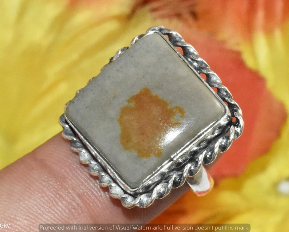 Porcelain Jasper Gemstone Ring 925 Sterling Silver Plated Us Size 7" U342-C128 - Image 1 of 1