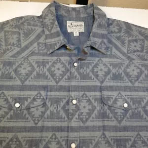 LUCKY BRAND JEANS SATURDAY STRETCH COWBOY WESTERN SNAP UP DENIM SHIRT Herren XL - Bild 1 von 4