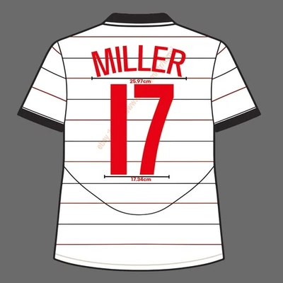 04-05 Juego de Tercer Nombre Man United - Miller #17 Terciopelo Hecho por Ventilador Transferencia de Calor Foto 1 de 2