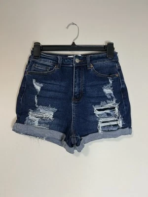 Pantalones cortos de mezclilla desgastados de cera para mujer nuevos sin etiquetas, talla S Foto 1 de 4