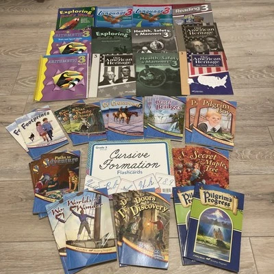 ABEKA Third Grade Homeschool 33 Book Lot Teacher Keys And Readers 3a-3j *READ* - Image 1 of 4
