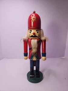 Vintage Holz Nussknacker rote Garde Soldat 14 Zoll Urlaub Dekoration Vintage - Bild 1 von 8
