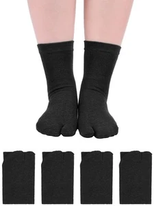4 Pairs Flip Flop Socks Tabi Split Toe Socks for Men Women SuppliesBlack - Picture 1 of 7