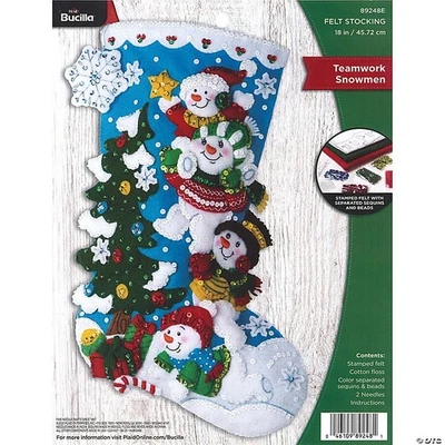 Kit de meias Bucilla TEAMWORK SNOWMEN 89248 ALÉM DE ADORÁVEL!  FRETE GRÁTIS LACRADO - Imagem 1 de 4