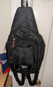 Reebok Cosmos CrossBody 2-in-1 Sling And Backpack Adjustable Black/Gold New - Picture 1 of 7