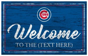 Chicago Cubs Personalized Sign Team Color Welcome Sign 19x11 - Picture 1 of 1