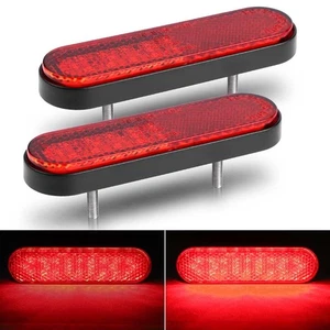 2X 4"in LED Motorcycle Reflector Rear Tail Light Brake Stop Marker Red Truck ATV - Picture 1 of 8