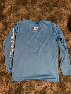 Camisa de pesca de manga larga CCA Coastal Conservation Association para hombre azul medio Foto 1 de 4