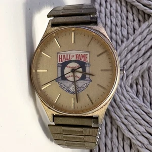 Vintage Markenlos Baseball Hall of Fame HOF Goldton Herrenuhr Museum - Bild 1 von 6