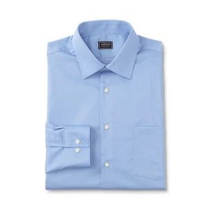 Camicia elegante uomo Arrow taglia 15 1/2 32/33 blu cielo aderente bottoni davanti nuova con etichette - Foto 1 di 2