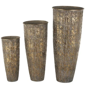 Metal Abstract Decorative Vase Tapered Textured Floor Centerpiece Vases with ... - Picture 1 of 9