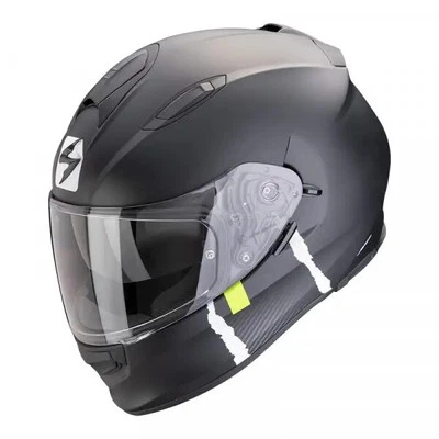 CASCO INTEGRALE MOTO SCORPION EXO 491 CODE NERO ARGENTO OPACO SPORT - Immagine 1 di 3