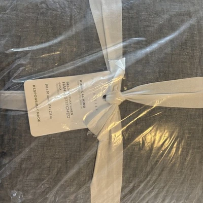 Pottery Barn Belgian Flax Linen Handcrafted Quilt, King/Cal.King Chambray NWT... - Image 1 of 4