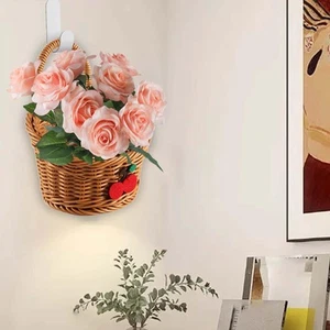 Woven Basket with Handle Space Saving Multipurpose Hanging Fruit Basket for - Picture 1 of 6