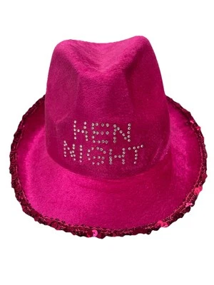 Pink Hen Night Women’s Cowboy Hat with Sequin and Diamante Writing - Image 1 of 4