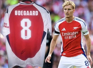 Martin Odegaard Signed Replica Arsenal Home Jersey 24/25: Comes With Proof/COA - Picture 1 of 3