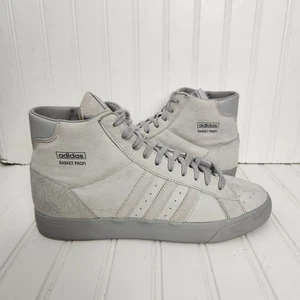 Adidas Basket Profi Herren 11 grau Wildleder hoch Schnürschuhe sportlich Laufen Turnschuhe - Bild 1 von 12