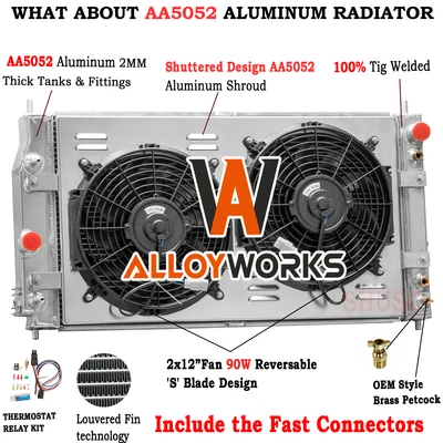 Ventilador de cubierta de radiador de 3 filas apto para Dodge Intrepid Chrysler Concorde 300M V6 98-2004 Foto 1 de 4