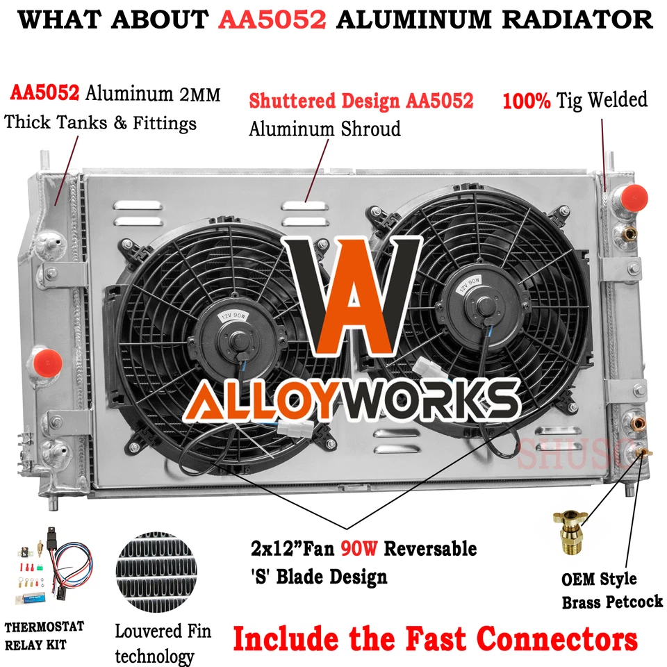 Ventilador de cubierta de radiador de 3 filas para Dodge Intrepid Chrysler Concorde 300M V6 98-2004 Foto 1 de 4