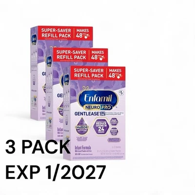Enfamil Neuro Pro Gentlease Super Saver 3 Boxes Refill Packs New Fast Ship - Image 1 of 2