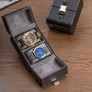 Elegant Watch Organizer Case PU Leather Gentle Watch Container Box For Collector - Picture 1 of 8