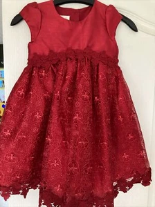 Laura Ashley girl beautiful Red Dress 4 Years excellent condition New No Tags - Picture 1 of 7