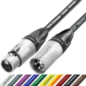 Parche de micrófono Van Damme cable plomo macho a hembra XLR neutro 10 colores - Imagen 1 de 11
