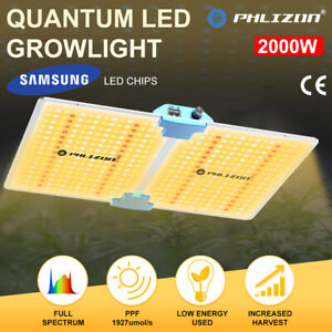PHLIZON 1000W 2000W LED Grow Light Dimmer Vollspektrum Zimmerpflanze Veg Flower
