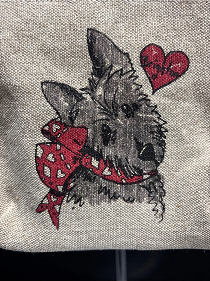 Brighton Scottie Crossbody Canvas Purse Bag D26499 Detachable Strap