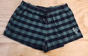 Milwaukee Bucks Logo Green Plaid Flannel Sleepwear Shorts Womens Large 30 Waist - Picture 1 of 6