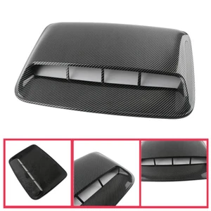 Carbon Fiber Look Air Flow Intake Vent Trim Cover Car Bonnet Hood Scoop Decor - Picture 1 of 12