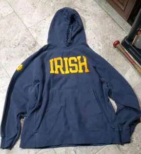 AMAZING VINTAGE Y2K CHAMPION REVERSE WEAVE NOTRE DAME HOODIE MEN'S SIZE 2XL - Picture 1 of 9