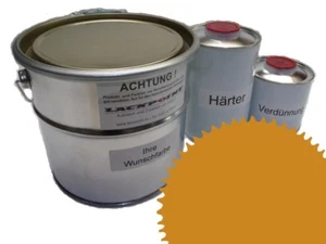 Juego de 1 litro de pintura para coche 2K RAL 1005 amarillo miel mate seda ¡sin barniz transparente tuning! - Imagen 1 de 1