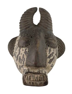 African Passport Mask In Terracotta - Zoomorphic Mask #6445 - Picture 1 of 6
