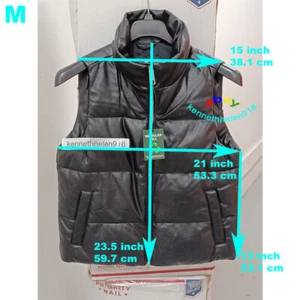 HOLLISTER FAUX LEATHER PUFFER VEST JACKET BLACK WOMENS SIZE MEDIUM - Picture 1 of 12