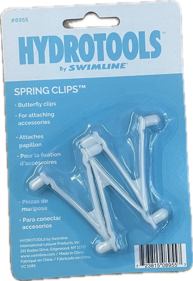 CEPILLO DE PISCINA Y MANGO DE ASPIRADORA - CLIPS DE RESORTE DE MARIPOSA Foto 1 de 1