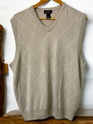 Chaleco Suéter Dockers Cuello en V Argyle Para Hombres Talla L Sin Mangas Golf Foto 1 de 4