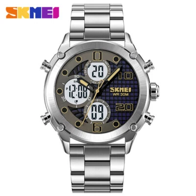 SKMEI Men steel Watch Digital Quartz Wristwatch Military Male LED Sport Watches - Image 1 of 4