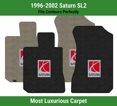Lloyd Luxe Front Row Carpet Mats for 1996-2002 Saturn SL2 w/Saturn Logo - Image 1 of 4