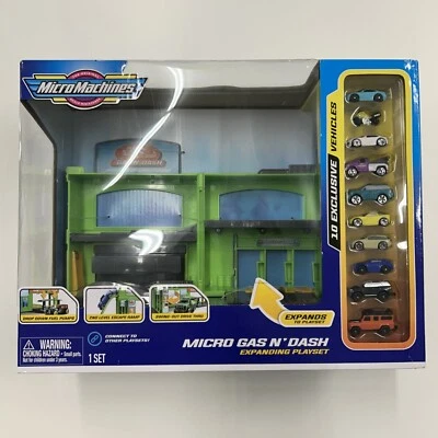 Micro Machines Micro Gas N’ Dash Expanding Car Playset WIth 10 Vehicles - Image 1 of 4
