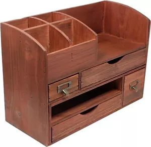 Adjustable Wooden Desk Organizer For Desktop, Tabletop, Office or Counter - Picture 1 of 47