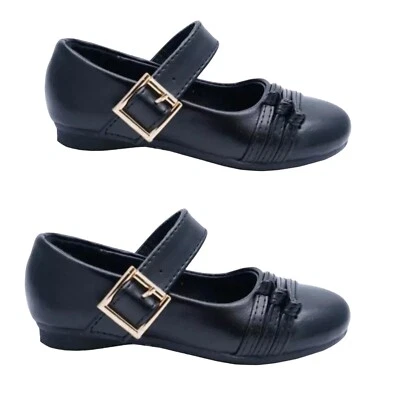 Girls School Shoes New Kids Formal Party Evening Black Back To School Shoes Size - Image 1 of 4