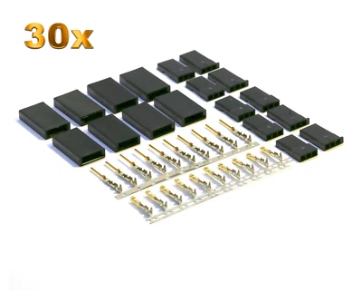 30 Paar Servo Stecker Vergoldet Buchsen JST-SH Graupner JR Servo Crimp Set Pins - Bild 1 von 4