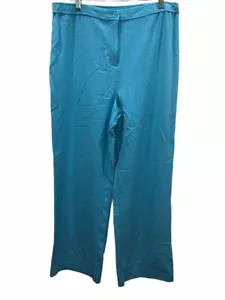 Linea by Louis Dell'Olio Women's Zip-front Closure Woven Long Pants Aqua Size 14 - Picture 1 of 2