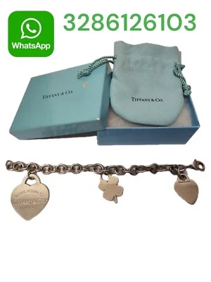 💎Tiffany & Co Heart bracciale  cuore quadrifoglio Vintage Tiffany fortuna  5110 - Immagine 1 di 4